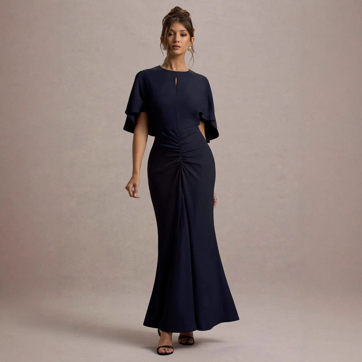 Damen Elegantes Maxikleid mit Fließendem Schnitt und Dramatischen Ärmeln Heidi-Mode - Image 3