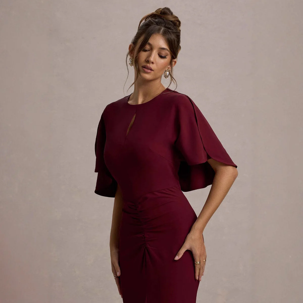 Damen Elegantes Maxikleid mit Fließendem Schnitt und Dramatischen Ärmeln Heidi-Mode - Image 4