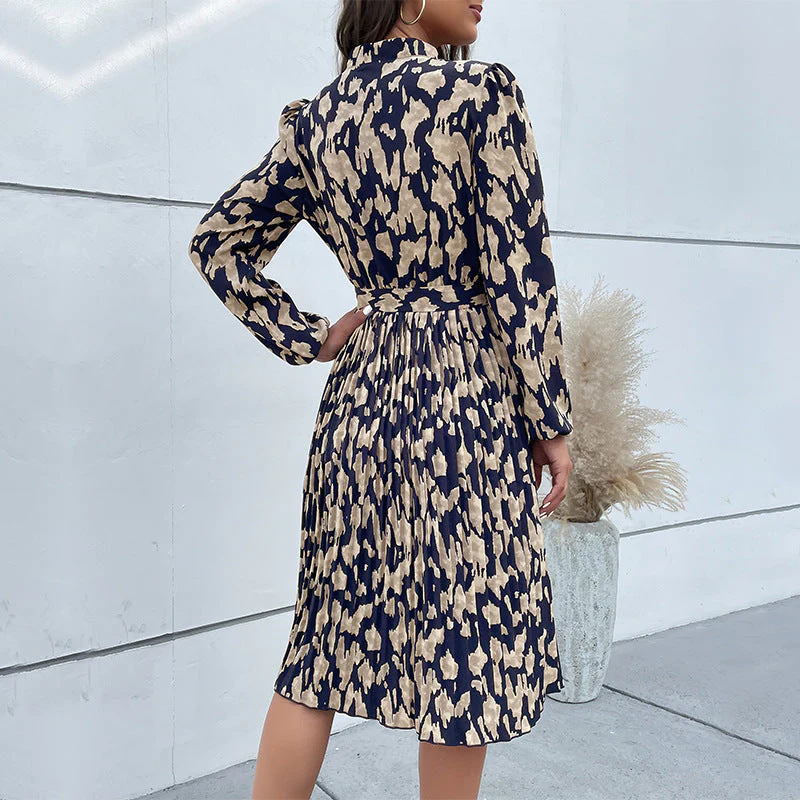 Damen Elegantes Maxikleid mit Gürtel und Raffiniertem Muster Heidi-Mode - Image 4