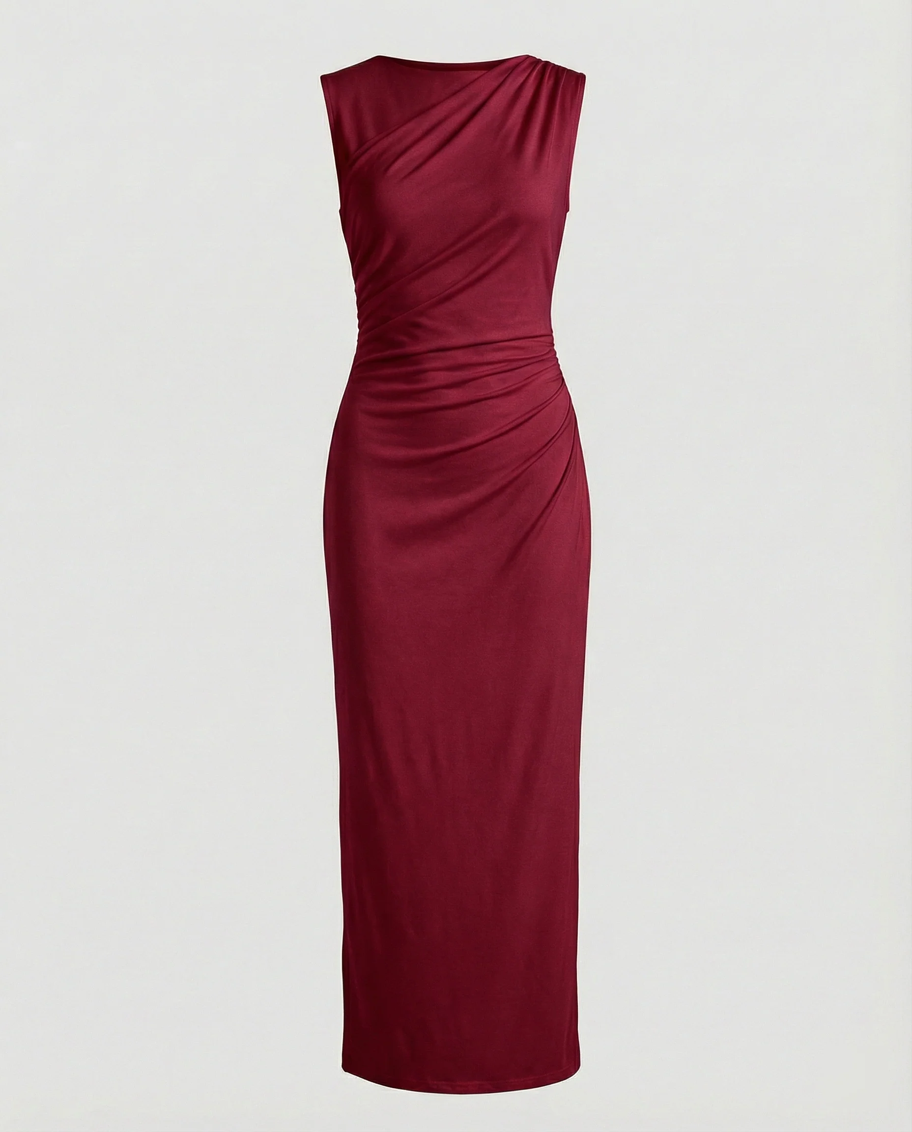 Damen Satin Maxikleid mit Drapierungen - Image 10