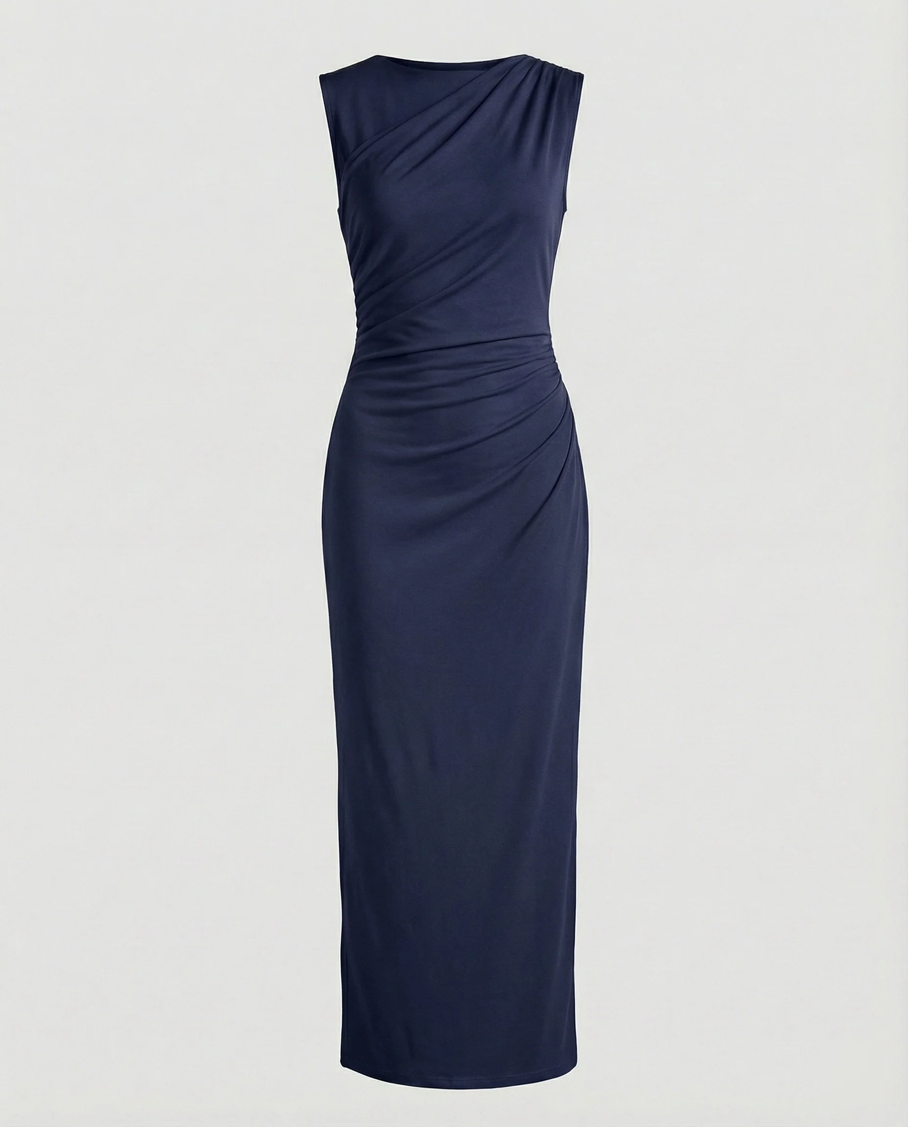 Damen Satin Maxikleid mit Drapierungen - Image 11