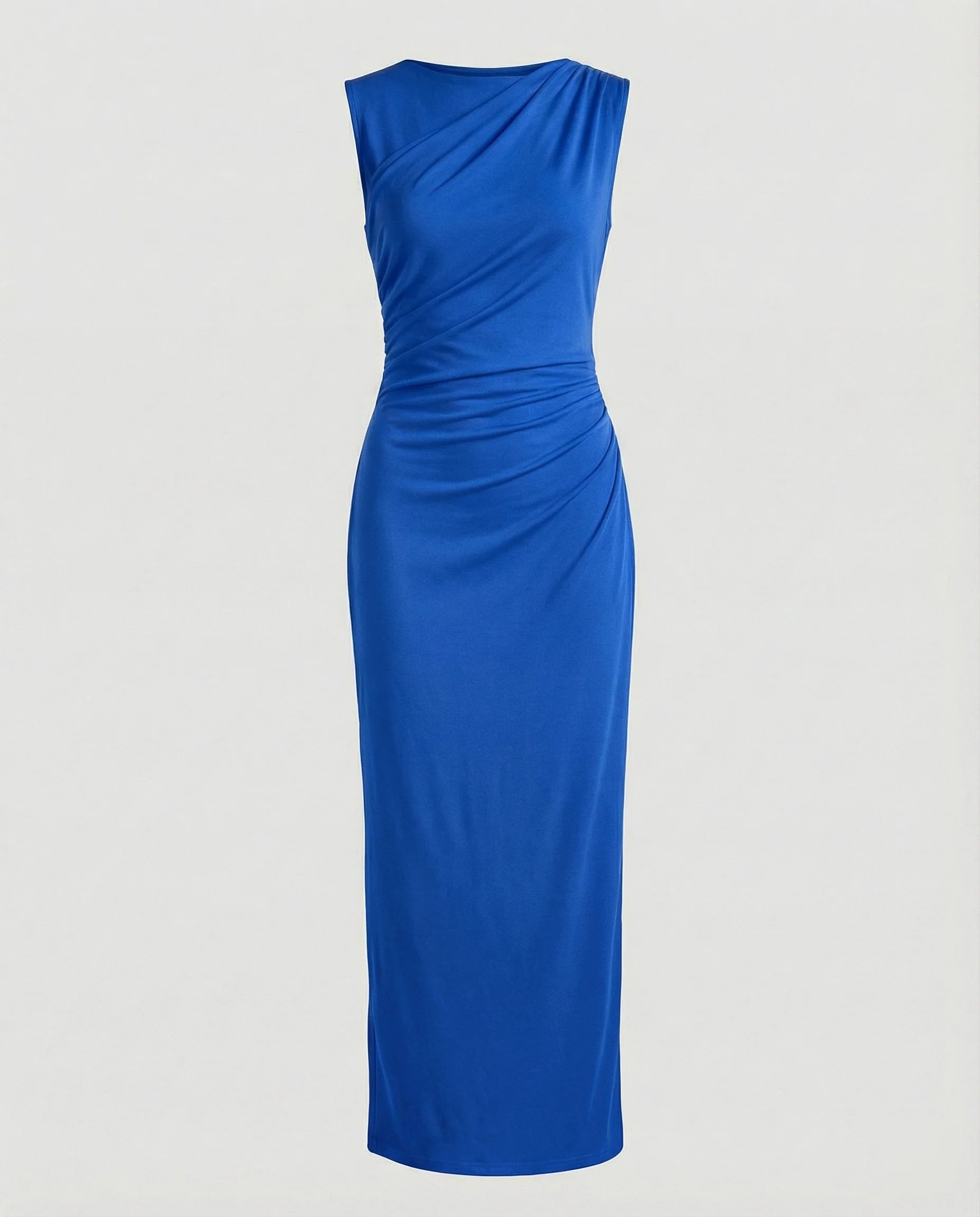 Damen Satin Maxikleid mit Drapierungen - Image 12
