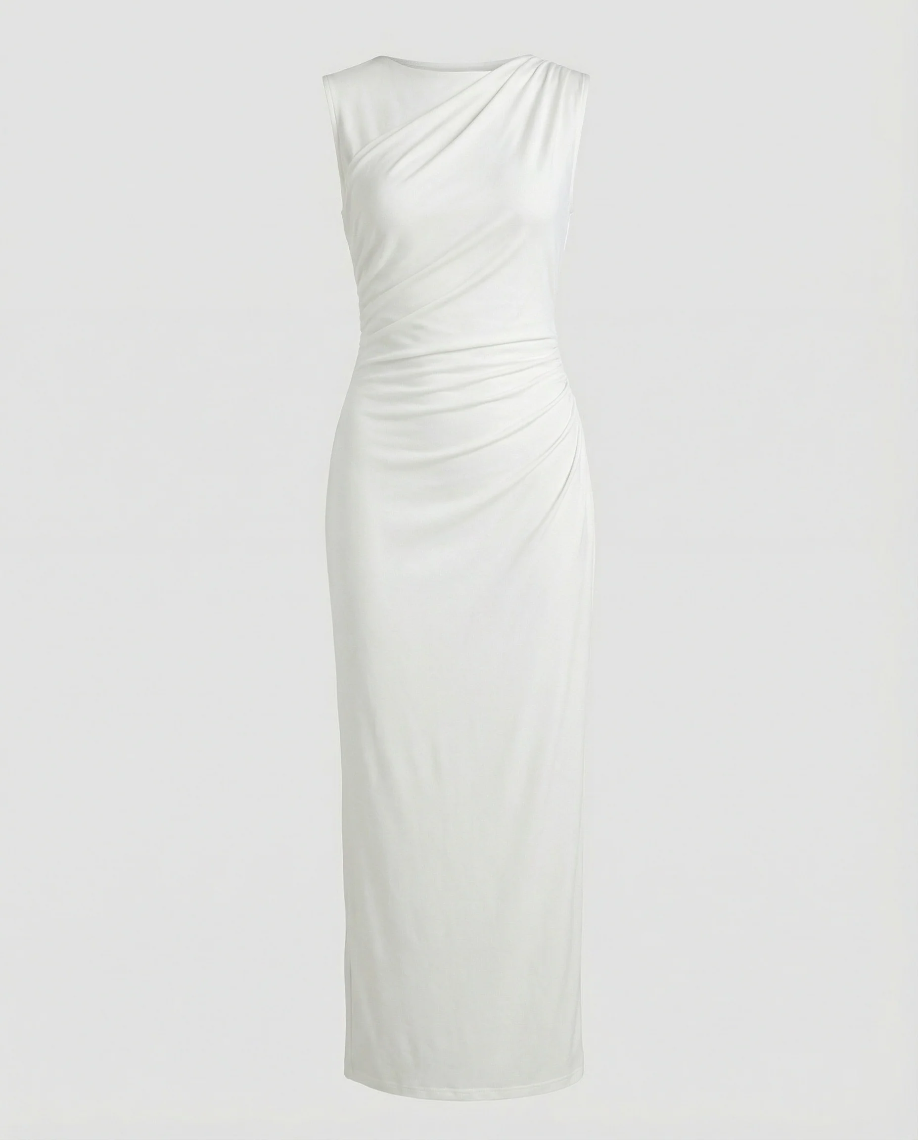 Damen Satin Maxikleid mit Drapierungen - Image 5