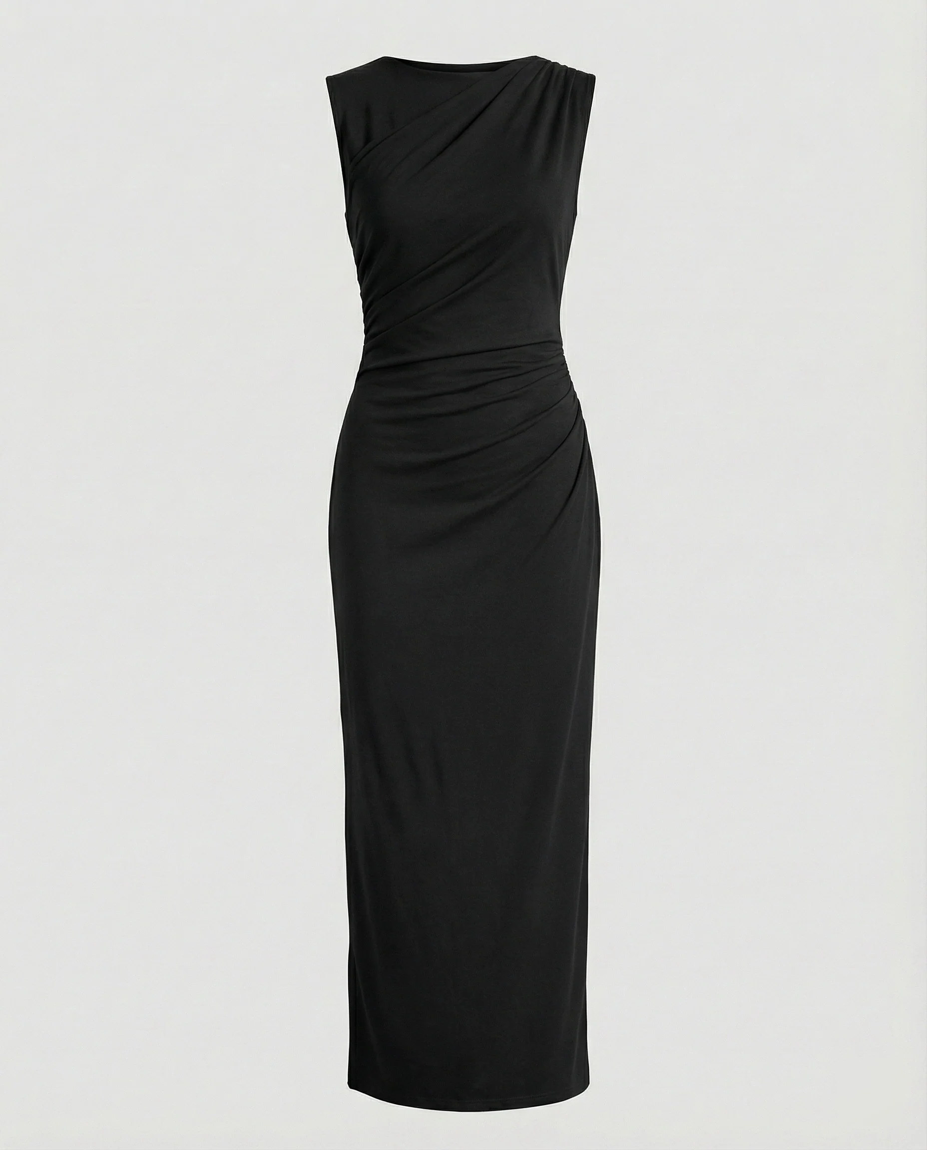 Damen Satin Maxikleid mit Drapierungen - Image 7