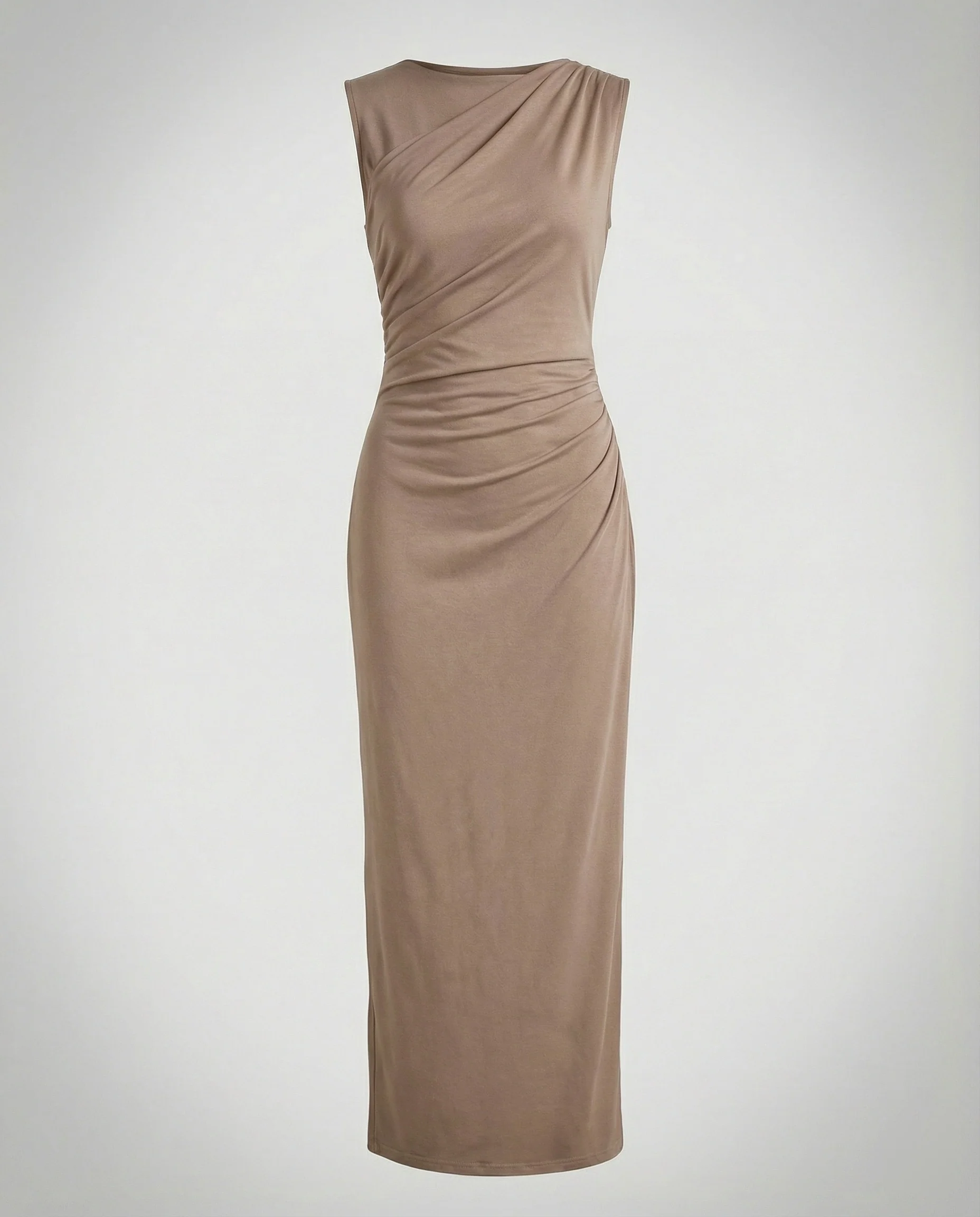 Damen Satin Maxikleid mit Drapierungen - Image 9