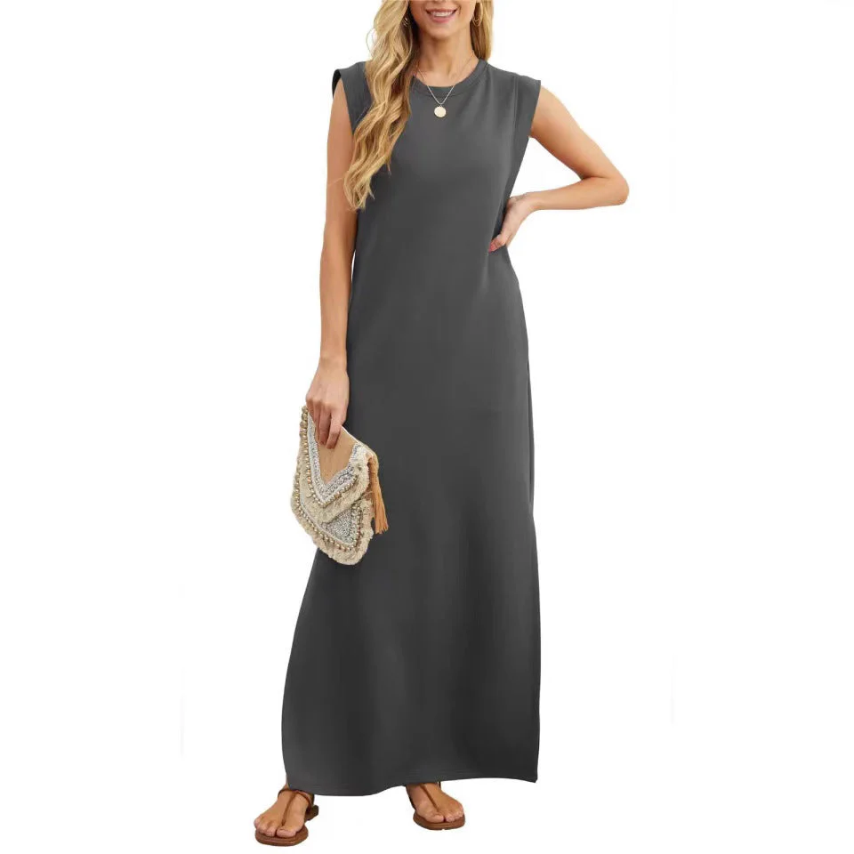 Damen Elegantes Maxikleid mit Schlichter Silhouette und Lässigen Ärmeln Heidi-Mode - Image 3