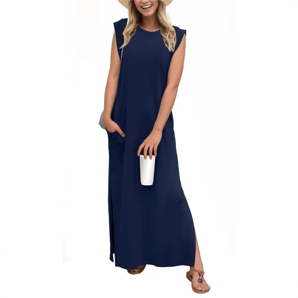 Damen Elegantes Maxikleid mit Schlichter Silhouette und Lässigen Ärmeln Heidi-Mode - Image 4