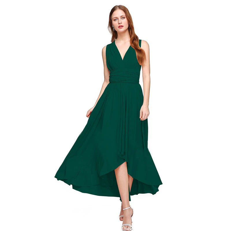 Damen Elegantes Maxikleid mit Wickeloptik und Asymmetrischem Saum Heidi-Mode - Image 10