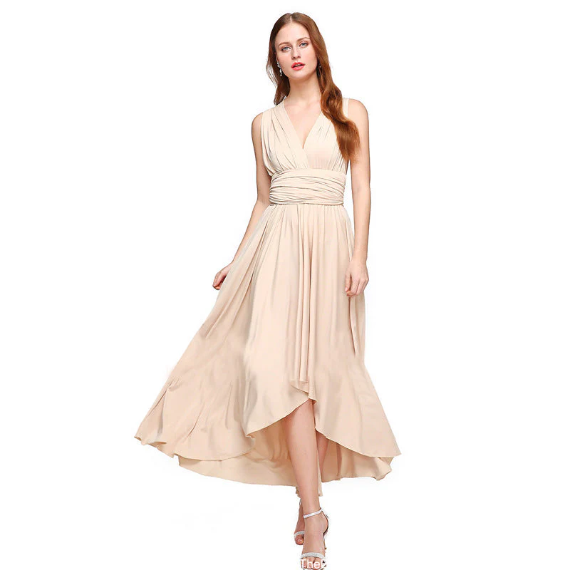 Damen Elegantes Maxikleid mit Wickeloptik und Asymmetrischem Saum Heidi-Mode - Image 11