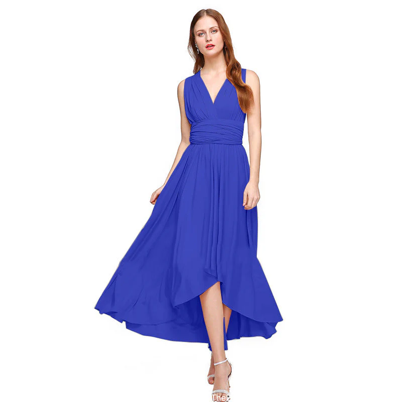 Damen Elegantes Maxikleid mit Wickeloptik und Asymmetrischem Saum Heidi-Mode - Image 12