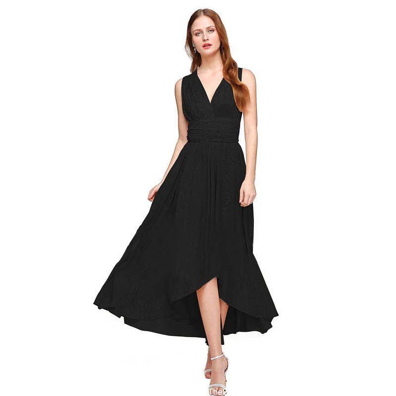 Damen Elegantes Maxikleid mit Wickeloptik und Asymmetrischem Saum Heidi-Mode - Image 3