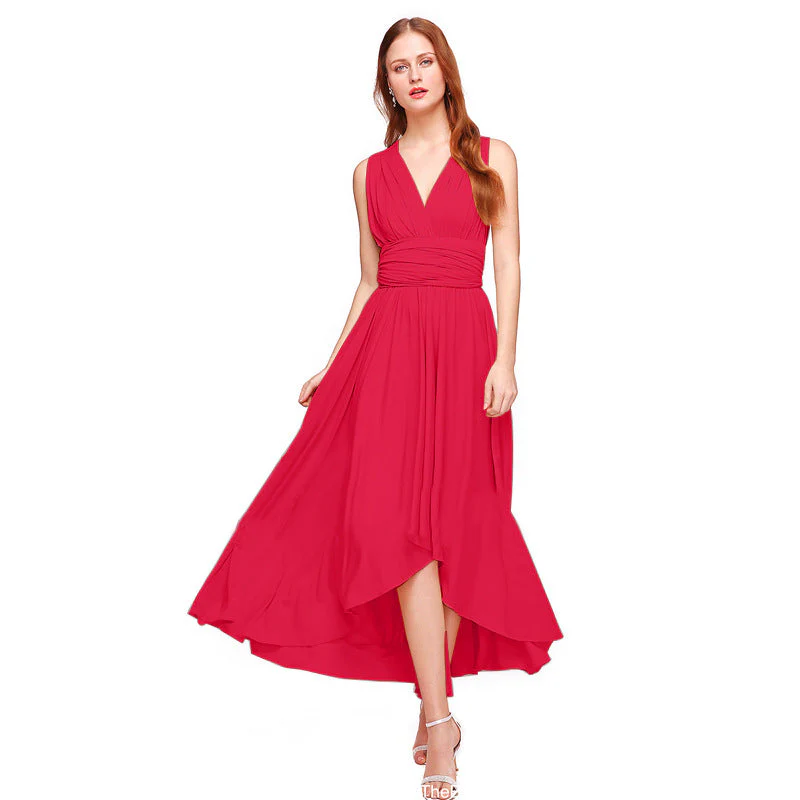 Damen Elegantes Maxikleid mit Wickeloptik und Asymmetrischem Saum Heidi-Mode - Image 7