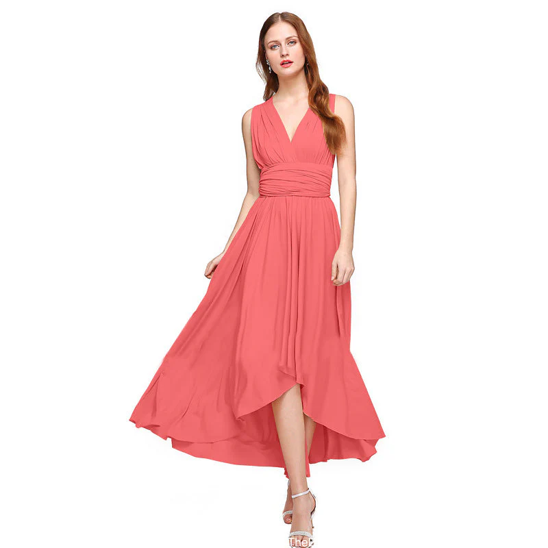 Damen Elegantes Maxikleid mit Wickeloptik und Asymmetrischem Saum Heidi-Mode - Image 8