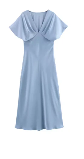 Damen Elegantes Midi-Kleid mit Puffärmeln und Figurbetontem Schnitt Heidi-Mode - Image 4