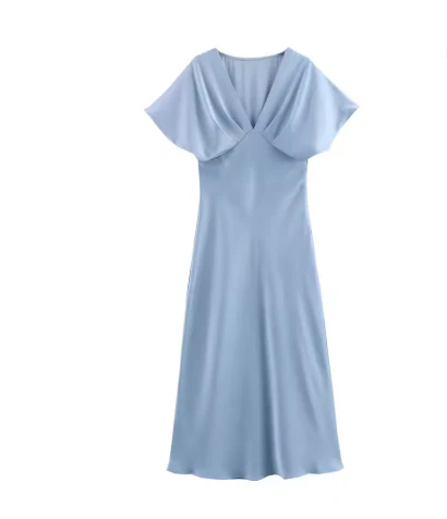 Damen Elegantes Midi-Kleid mit Puffärmeln und Figurbetontem Schnitt Heidi-Mode - Image 5