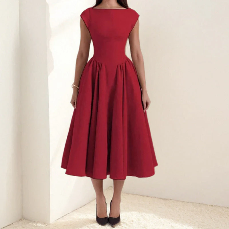 Damen Elegantes Midikleid mit Tailliertem Oberteil und Schwingendem Rock Heidi-Mode - Image 3