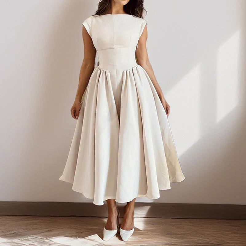 Damen Elegantes Midikleid mit Tailliertem Oberteil und Schwingendem Rock Heidi-Mode - Image 6