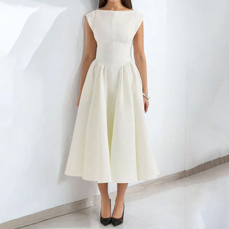 Damen Elegantes Midikleid mit Tailliertem Oberteil und Schwingendem Rock Heidi-Mode - Image 9