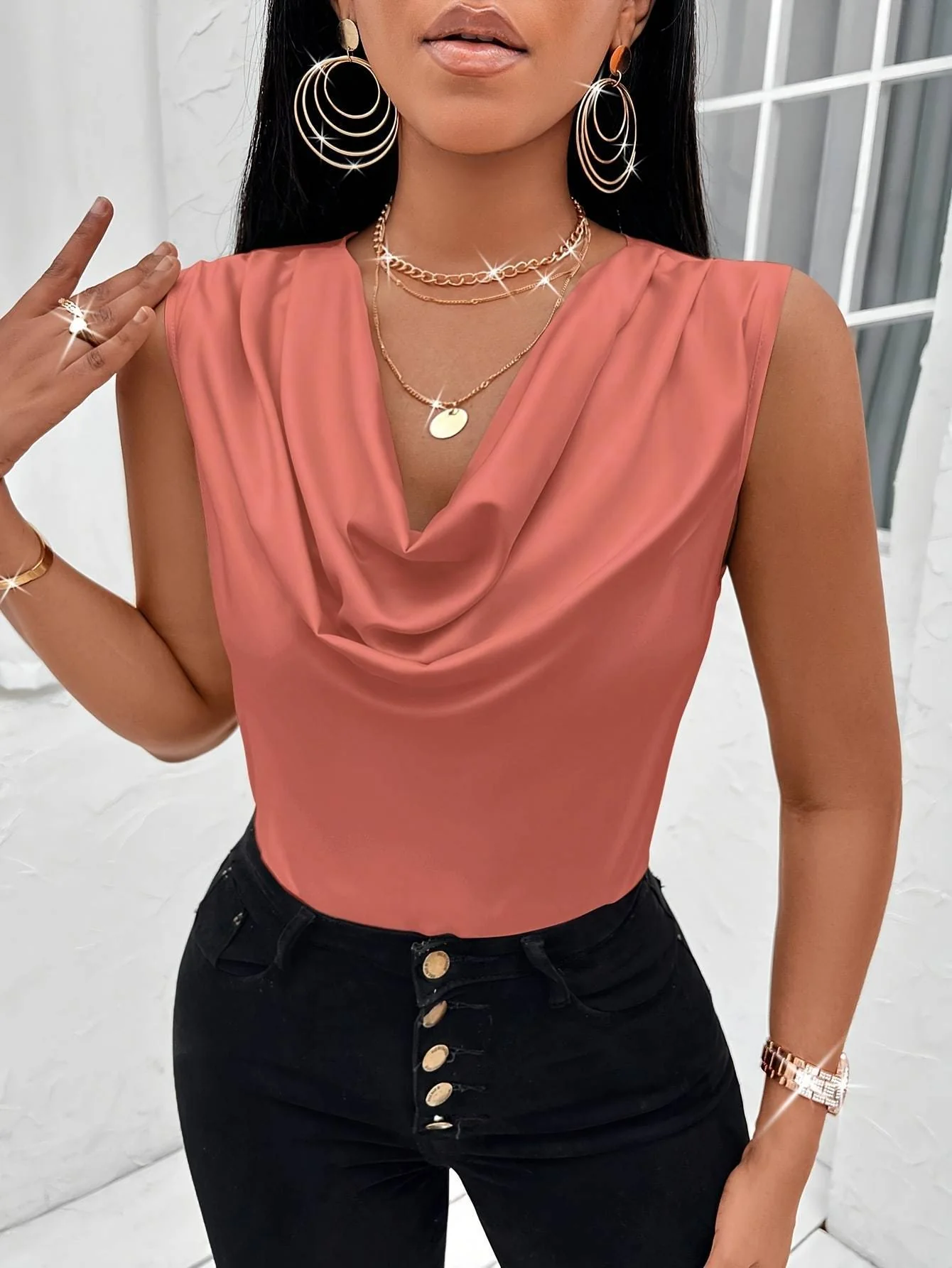 Damen Elegantes Oberteil mit Fließendem Ausschnitt Heidi-Mode - Image 9