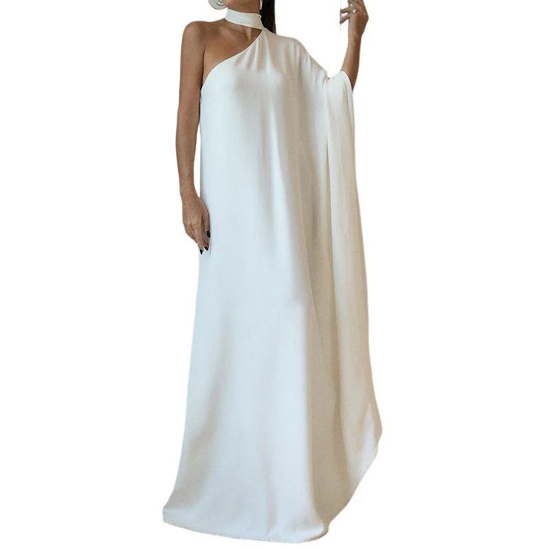 Damen Elegantes One-Shoulder Abendkleid mit Fließendem Stoff und Schickem Kragen Heidi-Mode - Image 5