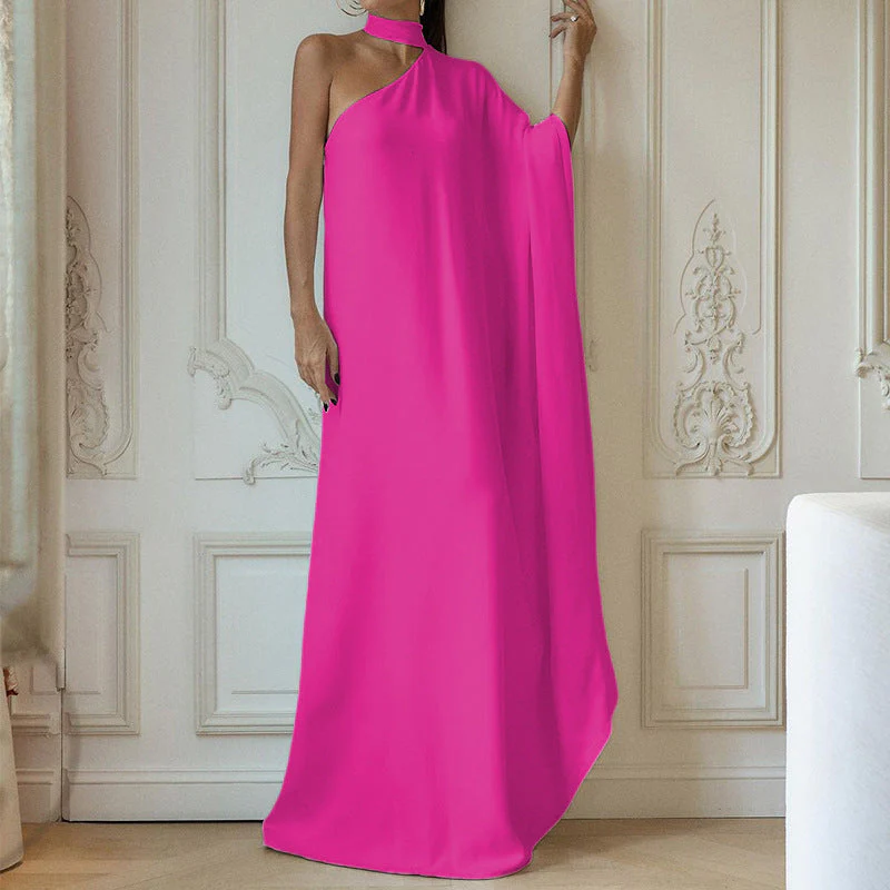 Damen Elegantes One-Shoulder Abendkleid mit Fließendem Stoff und Schickem Kragen Heidi-Mode - Image 7