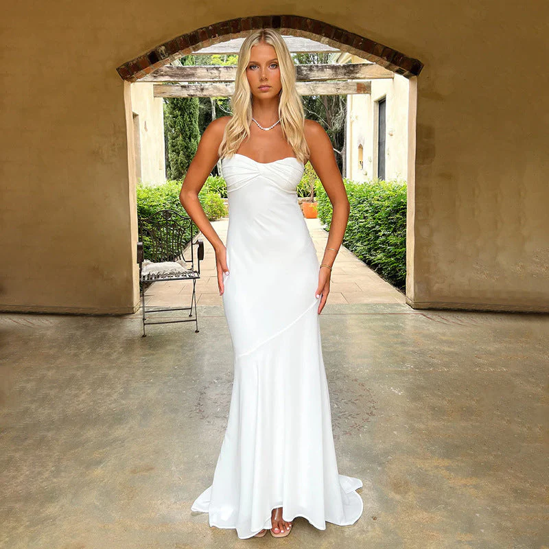 Damen Elegantes Trägerloses Maxikleid mit Fließendem Schnitt und Kurvenbetontem Design Heidi-Mode - Image 6
