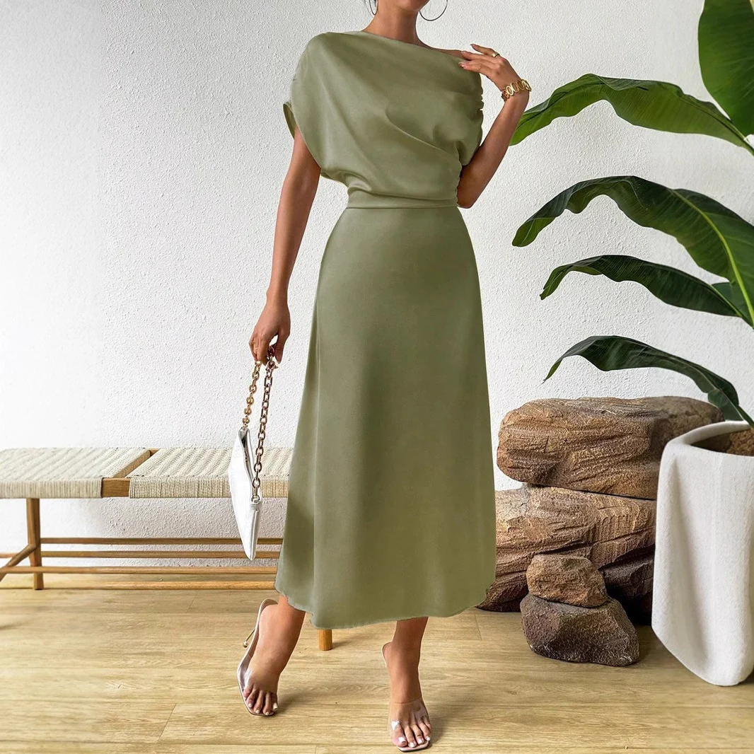 Damen Elegantes und fließendes Abendkleid mit asymmetrischem Schnitt Heidi Mode - Image 2