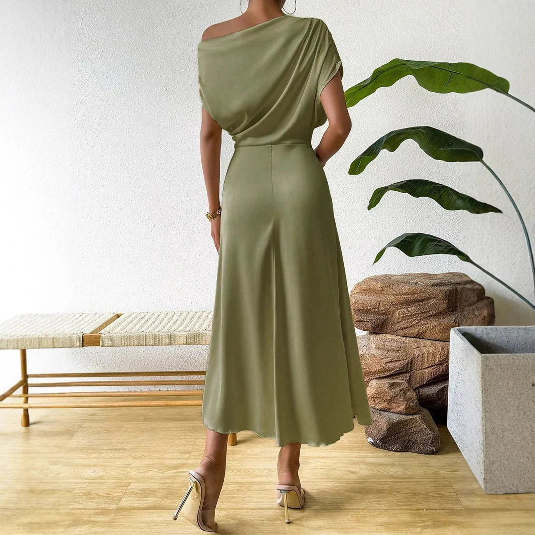 Damen Elegantes und fließendes Abendkleid mit asymmetrischem Schnitt Heidi Mode - Image 3
