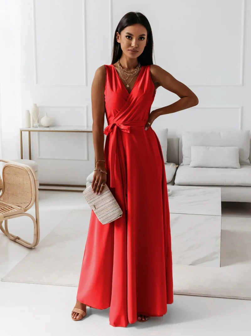 Damen Elegantes Wickel-Minikleid mit tiefem V-Ausschnitt und fließendem Stoff Heidi-Mode - Image 9