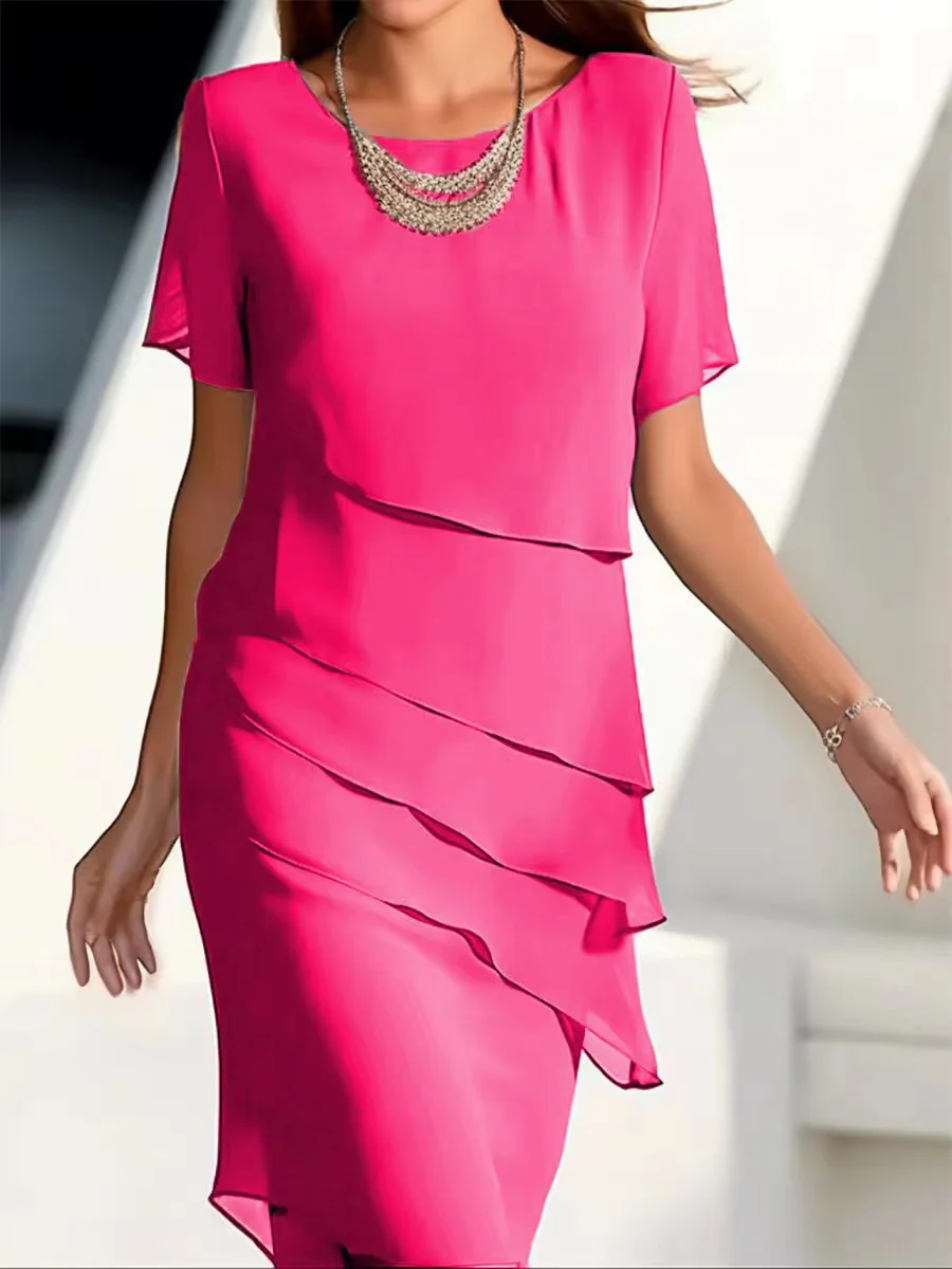 Damen elegantes Wickelkleid mit Schichten Heidi-Mode - Image 10
