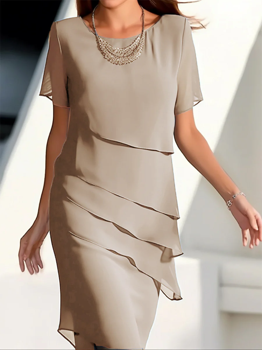 Damen elegantes Wickelkleid mit Schichten Heidi-Mode - Image 9