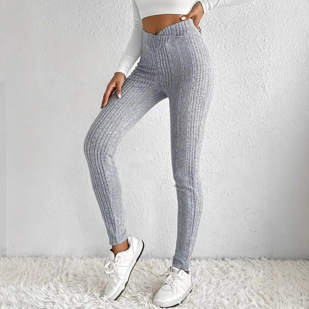 Damen Enganliegende Rippleggings Aus Atmungsaktivem Stretchmaterial Heidi-Mode - Image 2