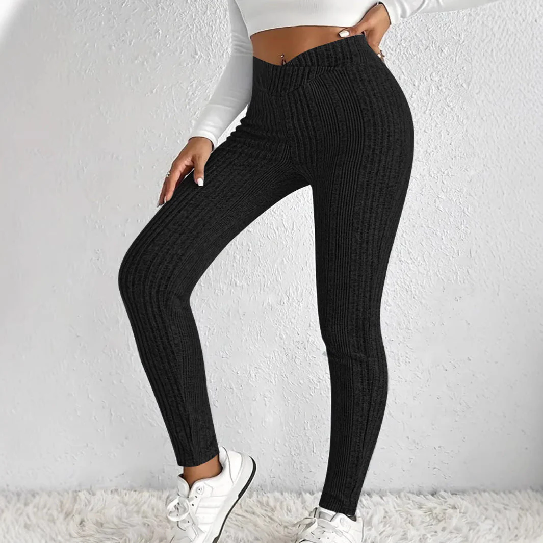 Damen Enganliegende Rippleggings Aus Atmungsaktivem Stretchmaterial Heidi-Mode - Image 4