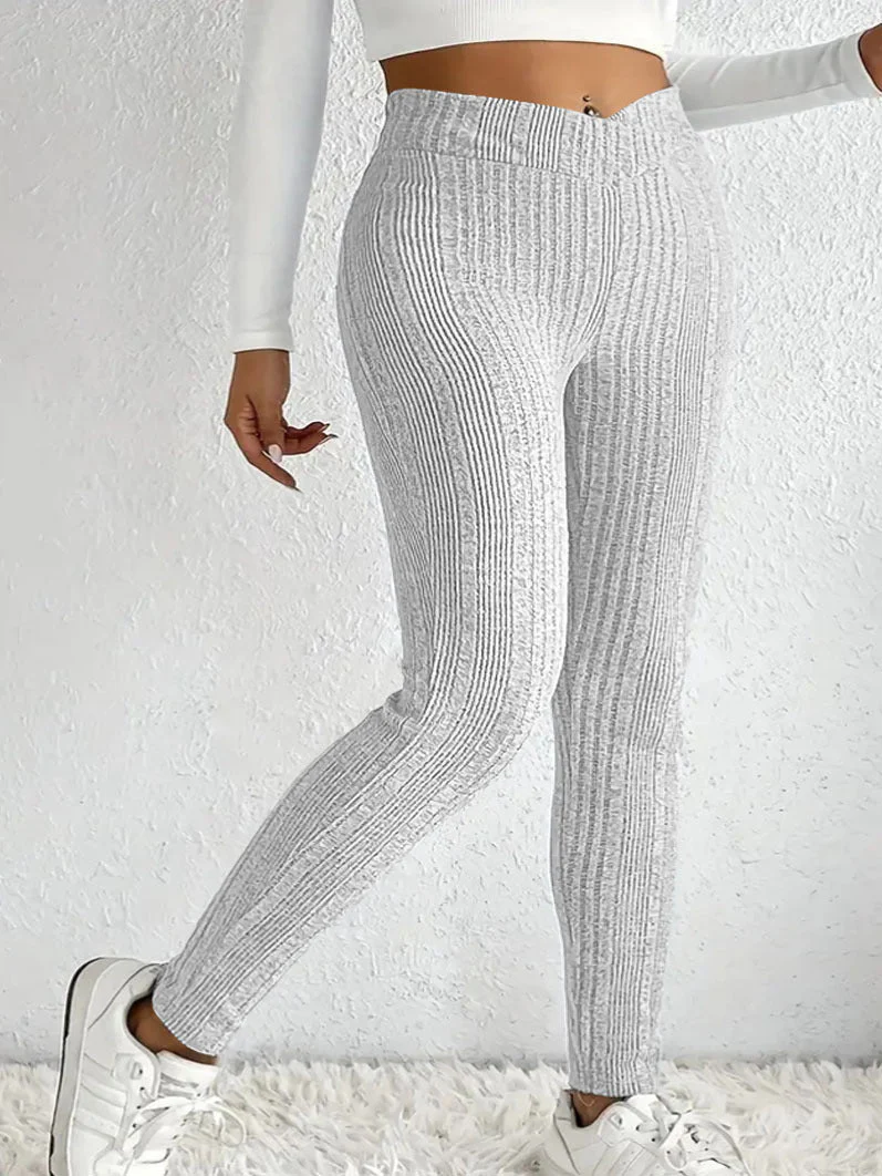 Damen Enganliegende Rippleggings Aus Atmungsaktivem Stretchmaterial Heidi-Mode - Image 6