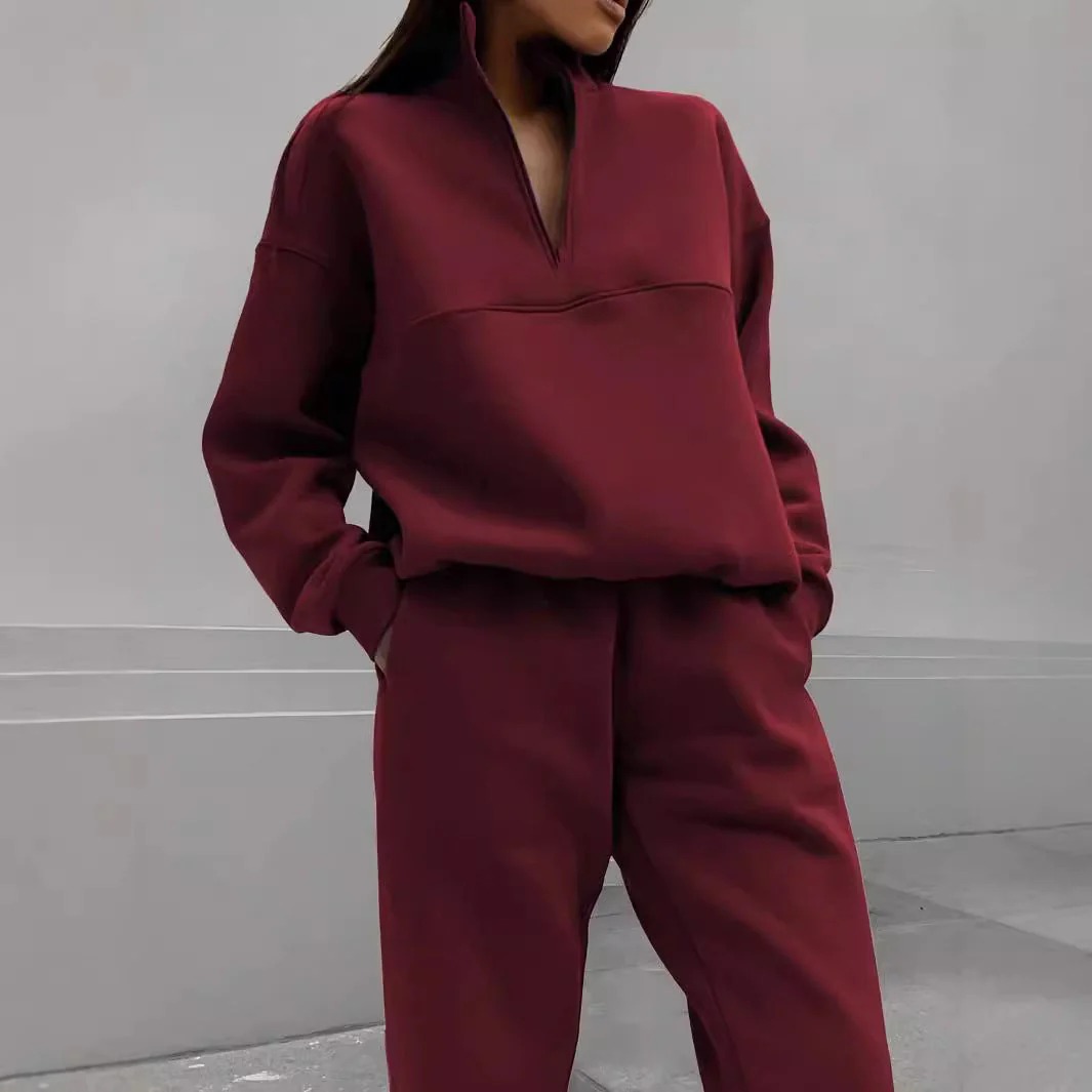 Damen Entspannter Oversized Pullover mit Halbem Reißverschluss und Bequemen Bündchen Heidi-Mode - Image 4