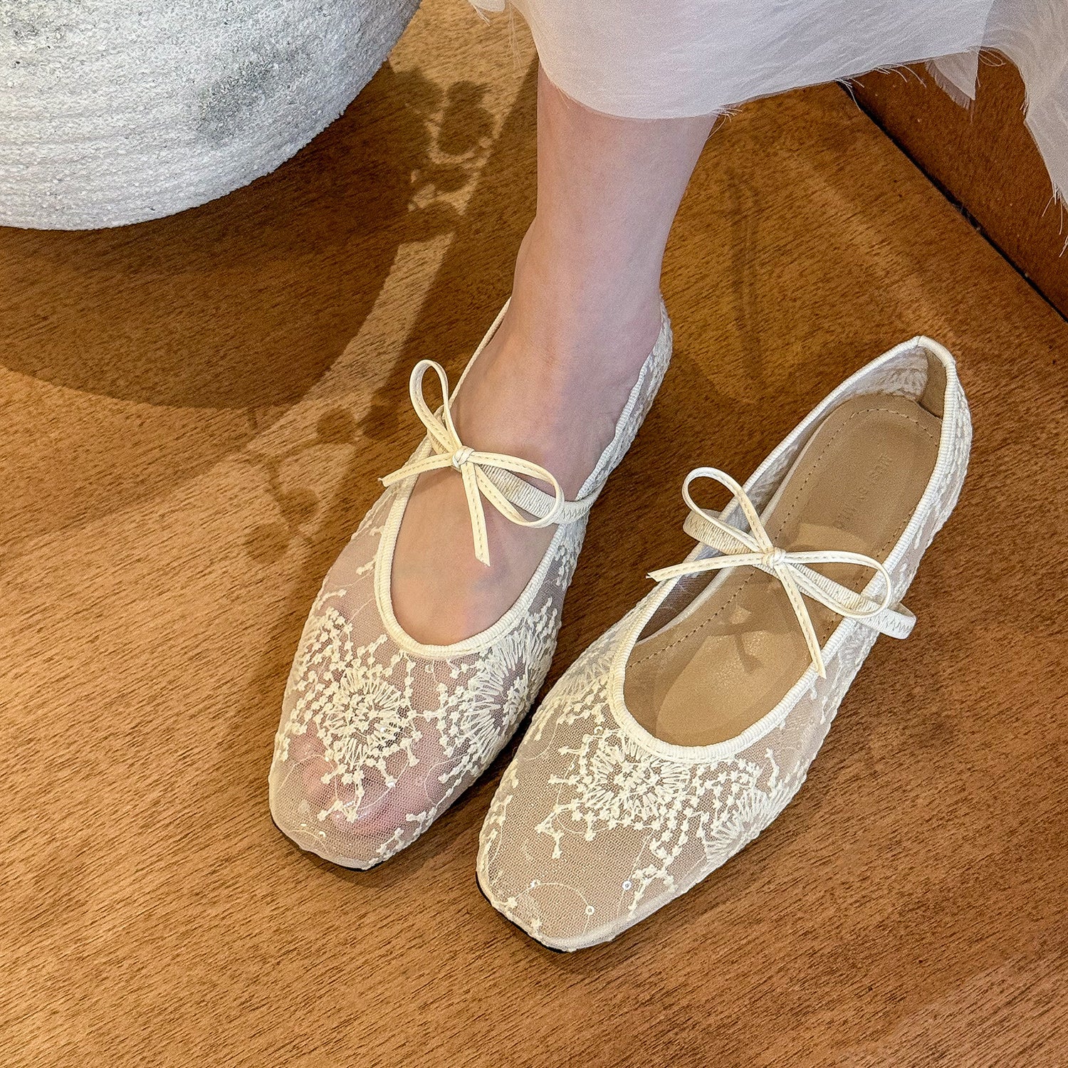 Damen erotische Ballerinas mit filigranem Schnürdesign und komfortabler Innensohle Heidi Mode - Image 3