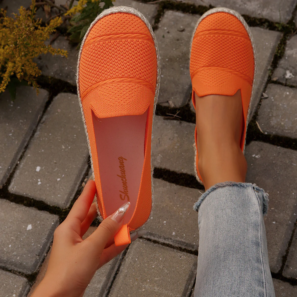 Damen Espadrilles mit Atmungsaktiver Obermaterialstruktur und Bequemer Sohle Heidi-Mode - Image 6