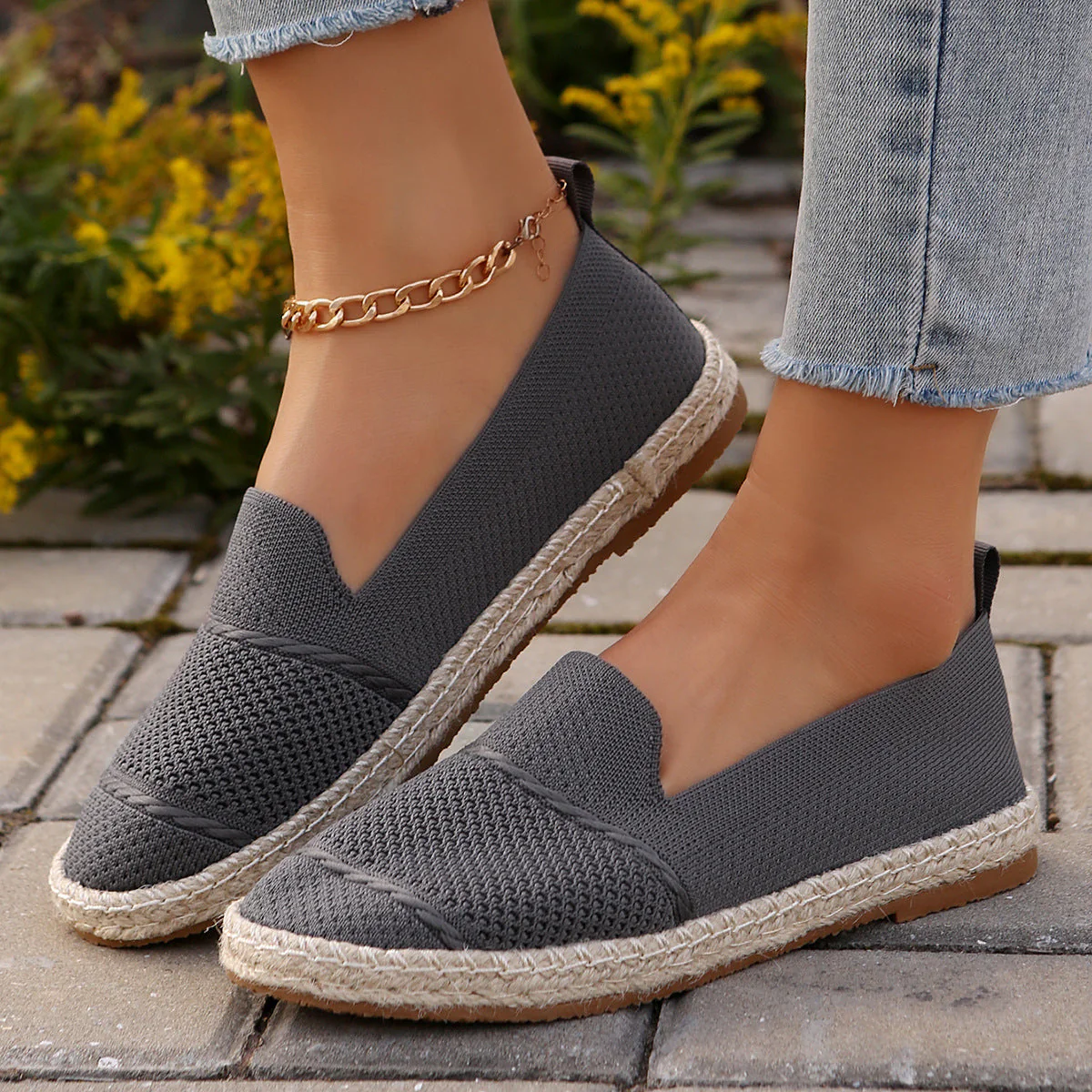 Damen Espadrilles mit Atmungsaktiver Obermaterialstruktur und Bequemer Sohle Heidi-Mode - Image 7
