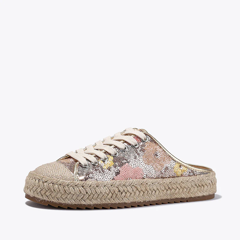 Damen Espadrilles mit glänzenden Pailletten und geflochtenem Jutesohle Heidi Mode - Image 7