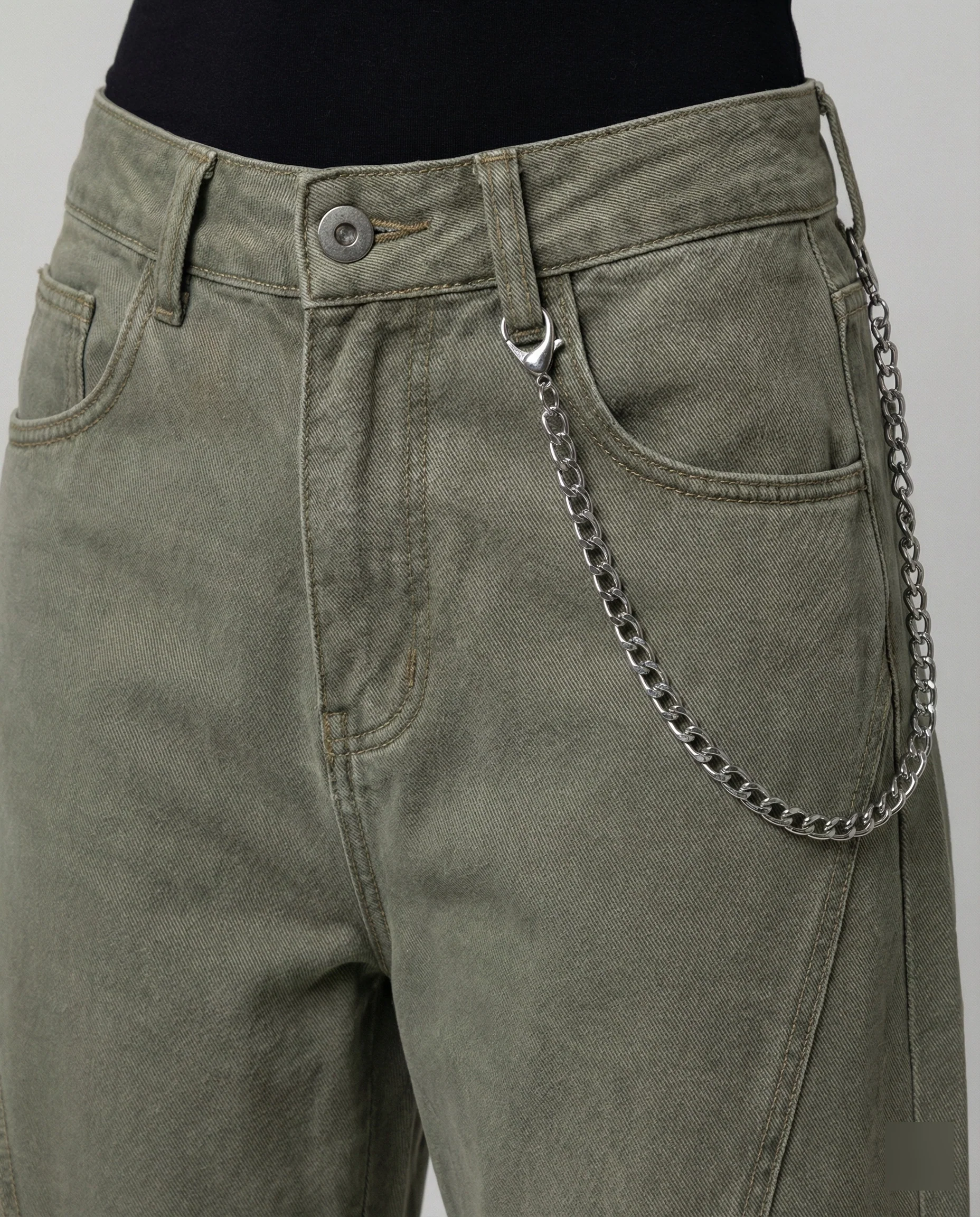 Damen extraweite Baggy-Cargo-Palazzo-Hose mit niedrigem Bund, markanten Teilungsnähten und großen Klappentaschen Heidi-Mode - Image 3