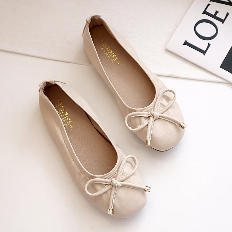 Damen Faltbare Ballerinas mit Schleife und Anti-Rutsch-Sohle Heidi-Mode - Image 2