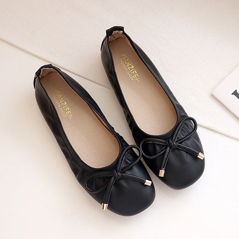 Damen Faltbare Ballerinas mit Schleife und Anti-Rutsch-Sohle Heidi-Mode - Image 3