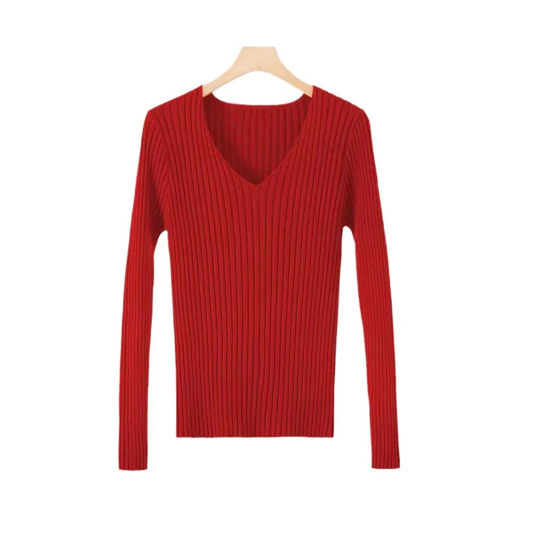 Damen Feinstrickpullover mit V-Ausschnitt und Rippenstruktur Heidi-Mode - Image 5
