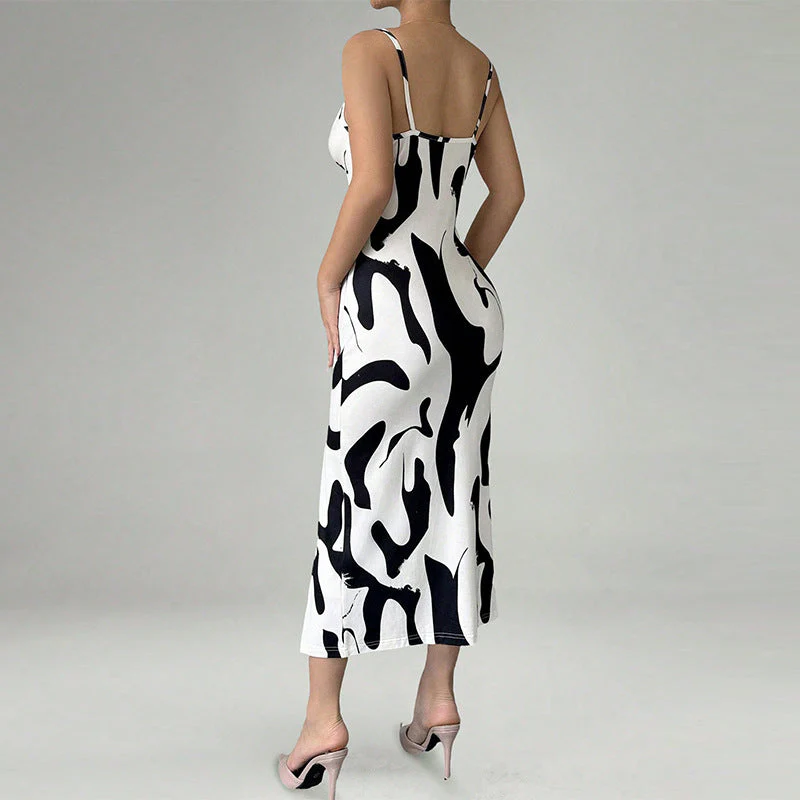 Damen Figurbetonendes Maxikleid mit Verstellbaren Trägern und Raffiniertem Schlitz Heidi-Mode - Image 4