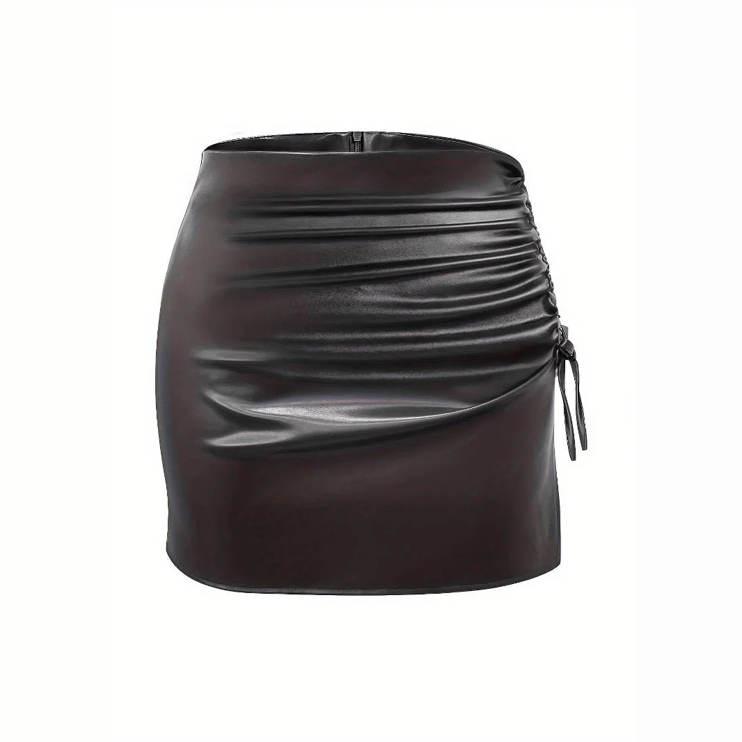 Damen Figurbetonter Minirock mit Raffiniertem Rüschendesign Heidi-Mode - Image 3