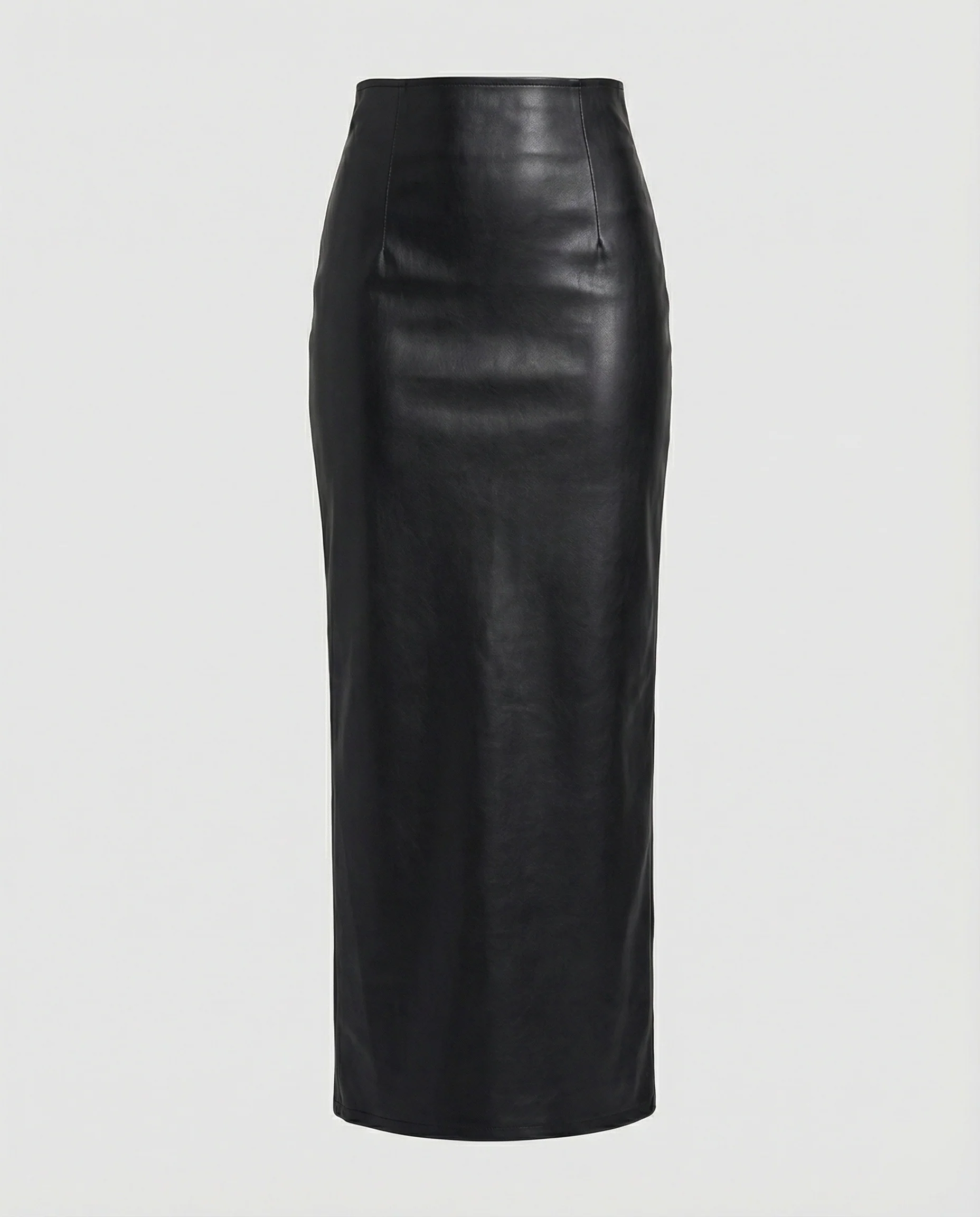 Damen figurbetonter Kunstleder Midi-Rock - Image 5
