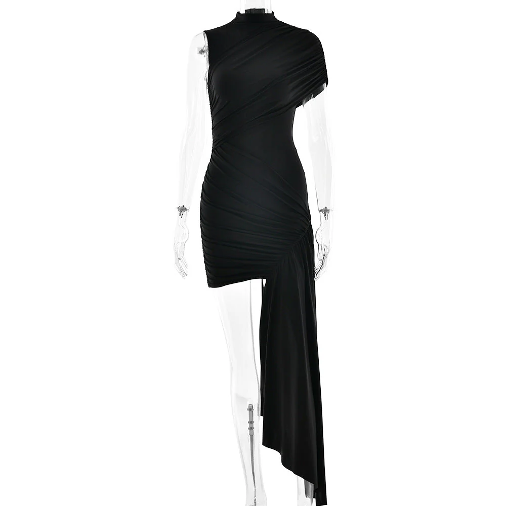 Damen Figurbetontes Minikleid mit Asymmetrischer Drapierung Heidi-Mode - Image 9