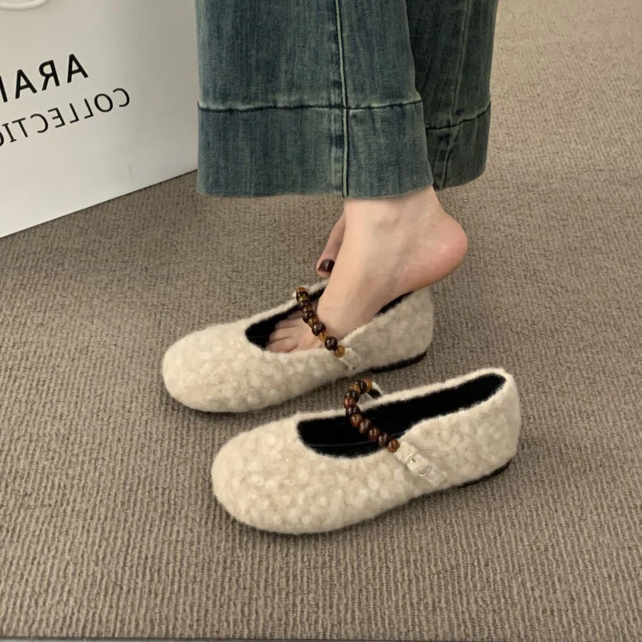 Damen Filz-Ballerinas mit modischer Riemchen-Applikation Heidi Mode - Image 2
