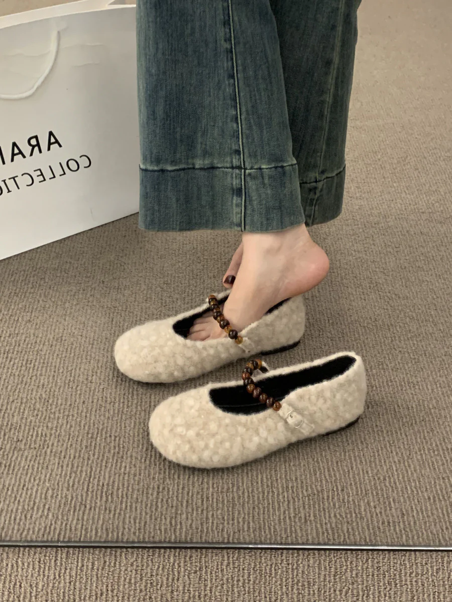 Damen Filz-Ballerinas mit modischer Riemchen-Applikation Heidi Mode - Image 8