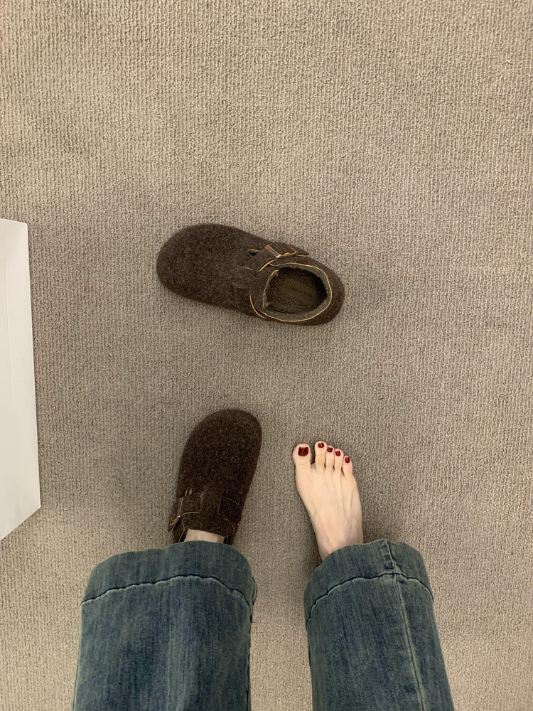 Damen Filz Clogs mit modischem Riemchen und bequemem Fußbett Heidi Mode - Image 6
